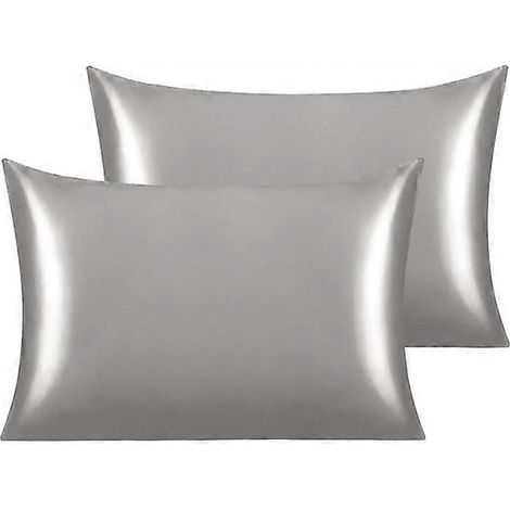 Taie d'oreiller en satin - Housse de coussin - 50 x 66 cm - Lot de 2 (1/3)