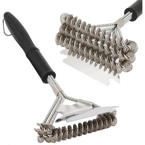 Brosse De Nettoyage - Grattoir Pour Barbecue - Fil Métallique - Pour Grill Charbon Et Porcelaine - 1 Pièce (1/5)