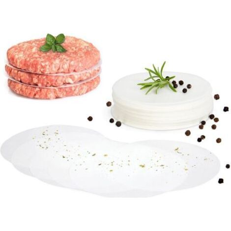 Pack of 500 non-stick paper minced steak presses - ∅ 11.5 cm - ideal for cooking minced steak and preparing hamburgers (1/5)