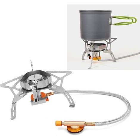 Mini Portable Gas Stove with Built-in Windproof Design for Outdoor Camping and Garden Use (1/5)
