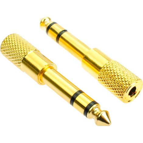 Vergoldeter 6,5-mm-Stecker auf 3,5-mm-Buchse-Audioadapter für Mikrofone und Verstärker. (1/5)