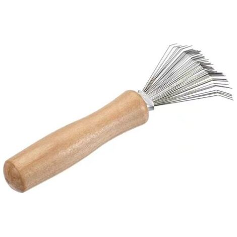 2 Pcs Outil de Nettoyage de Brosse à Cheveux,Peigne de Nettoyage, Brosse de Nettoyage avec Manche en Bois, pour Nettoyer Les Brosses,Peignes,Tapis De Bain,Tapis,la saleté, Les Peluches, la (1/4)