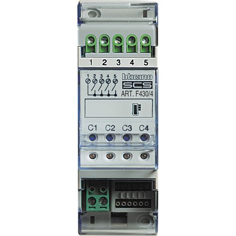 Actionneur 4 relais indépendants gestion de température MyHOME BUS 2 modules BTICINO F430/4 (1/2)