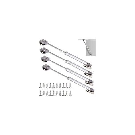 Ensemble de 4 Vérins à Gaz de 200N - Ressorts de Levage pour Placards avec Amortisseurs, Charnières à Fermeture (1/5)