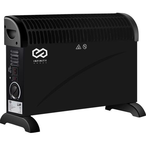 Convecteur électrique - Fonction turbo et ventilation - 750 / 1500 / 2000 W - Thermostat réglable - Radiateur - Protection contre la surchauffe - 35 m² - Noir (1/5)