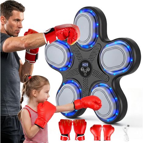 Machine de boxe musicale pour adultes et enfants, montage mural, entraîneur de boxe rythme, compteur de frappe, 9 modes, jouet de sport, cadeau (1/5)