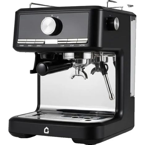 Cafetera espresso, molinillo integrado, espumador de leche, estándar europeo. (1/2)