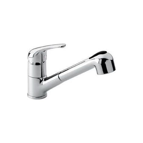 Emmevi 9065 Ambra Miscelatore Cucina Monocomando Doccetta Estraibile Bocca Girevole colore Terra (1/2)