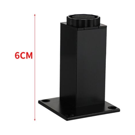 4pcs en alliage d'aluminium pieds de meuble TV canapé table basse support jambe salle de bain pieds de meuble meuble à chaussures pieds de meubles pieds de table pied de lit rehausseur 6cm noir (1/2)