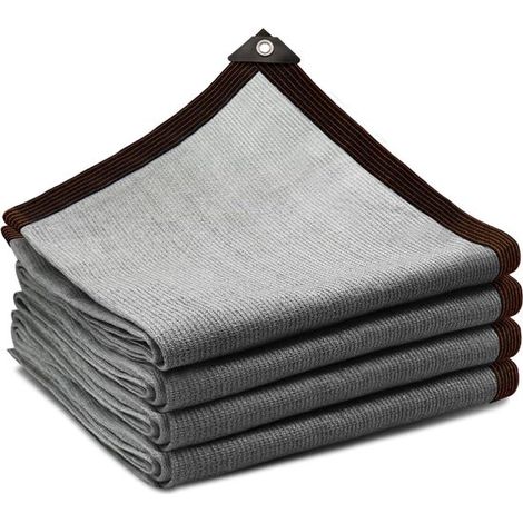 Malla de sombreo con ojales - Tela de jardín para protección solar - Protección contra el sol - Impermeable y resistente al viento - 2 x 3 metros - Gris (1/5)