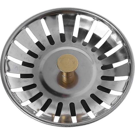 Crépine d'évier en acier inoxydable pour déchets de cuisine, bouchon de vidange, panier de vidange (1/4)