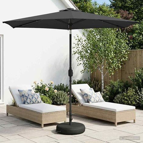 Parasol de jardín con luces LED y base 270 x 270 cm Poliéster
