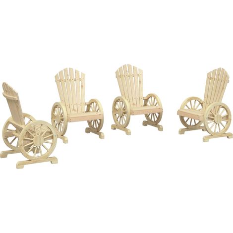 Maison Exclusive - Adirondack-Gartenstühle 4 Stk. Massivholz Tann (1/5)