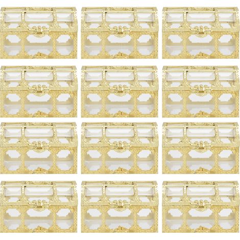 12 boîtes cadeaux en or ajourées pour chocolats, bonbons, contenants de fête, mariage, favoris invités (1/5)