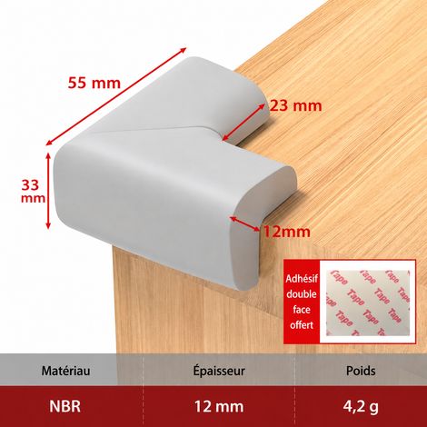Coin de protection d'angle anti-collision en mousse éponge pour meuble et table gris gris 14 × 5 × 8 cm 35 g – Livraison gratuite