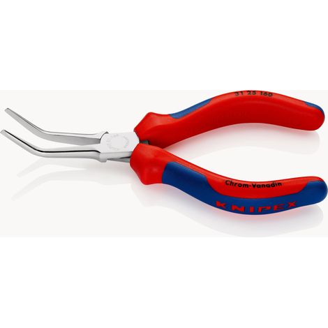 KNIPEX 31 25 160 Greifzange (Nadelzange) mit Mehrkomponenten-Hüllen verchromt 160 mm
