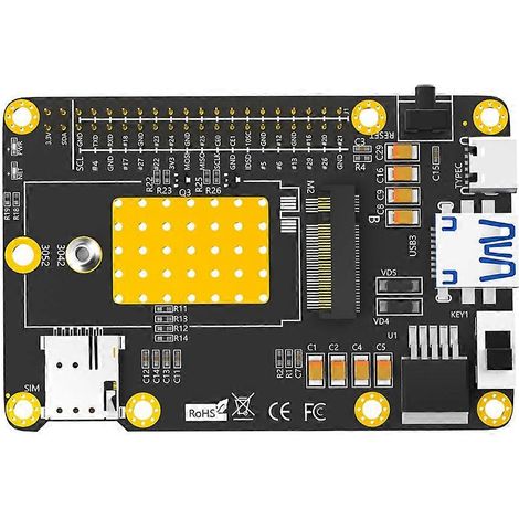 4G/5G Base HAT M.2 B Key auf USB 3.0 Erweiterungsplatine mit SIM-Kartensteckplatz für Raspberry Pi 5 (RM500Q, RM500U, GM800, SIM8200) (1/5)