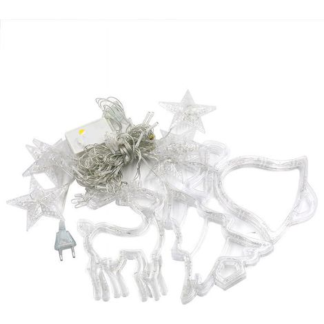 Guirlande Lumineuse En Rideau - 138 Led - 3,5 M X 0,8 M - 8 Modes De Fonctionnement - Alimentation Secteur 220 V - Pour Fenêtre Ou Décoration Intérieure (1/5)