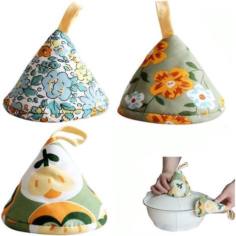 Lot de 3 maniques résistantes à la chaleur, gants de four et pinces de cuisine épais, accessoires pour cuisson au four, micro-ondes et manipulation des plats (1/5)