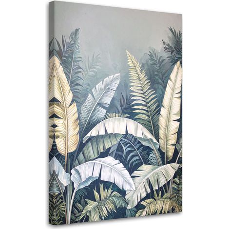 Cuadro en Lienzo Hojas tropicales de platanero palmeras 20x30 (1/5)