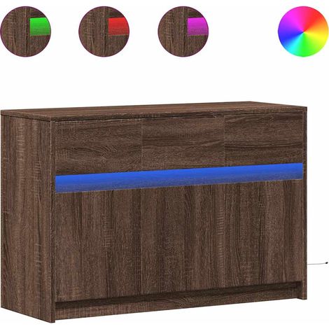 Mobile TV Armadietto TV Mobile Porta TV con LED Rovere Marrone 91x34x61 cm Truciolato (1/5)