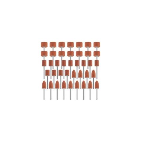 Set di 42 mole abrasive in ossido di alluminio con gambo da 1/8" per Dremel – Levigatura, lucidatura e sbavatura dei metalli - Crezuo