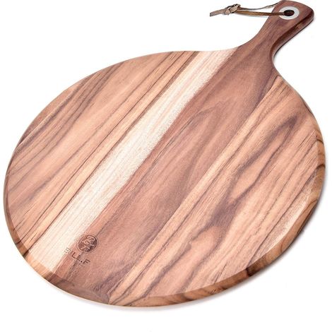 Pelle à pizza en bois d'acacia, planche à découper et à pagaie à fromage, plateau de pain et de crackers pour servir et préparer des aliments – 40,6 x 30,5 (1/5)