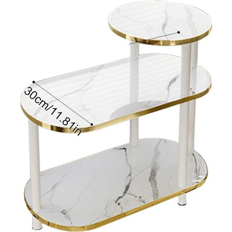 Table basse, design moderne, forme ovale, blanc (1/2)
