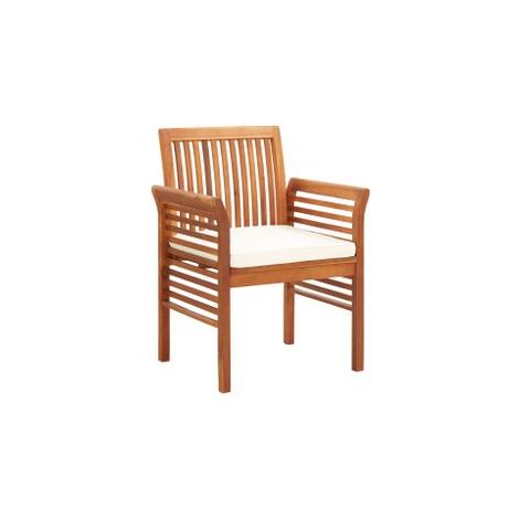 Chaises de jardin avec coussins 4 pcs Bois d'acacia massif (1/5)