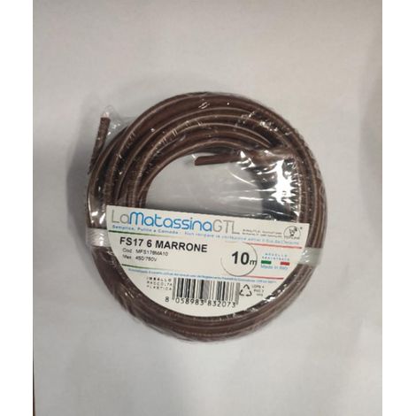 Cavo unipolare fs17 go-at topline mfs176ma10-6mmq-10 metri-marrone