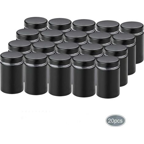 20 Pièces Entretoise de Verre,Acier Inoxydable Publicité Vis,Verre Signe Publicité Clous Vis Frameless Standoff Fixations Clamp (1/4)