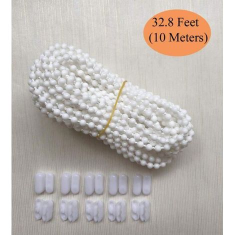 Chaîne perles 10m pour store enrouleur/romain/vénitien/vertical + 10 connecteurs Label STORE DE FENETRE (1/4)