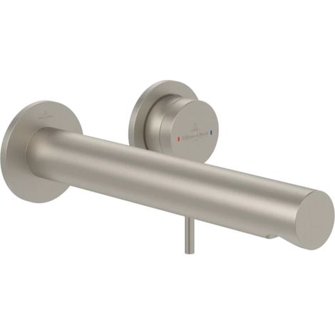 villeroy boch Villeroy & Boch Loop & Friends Grifería monomando de lavabo, 60x225x60mm, TVZ106010000, Sin vaciador, Brushed Nickel Matt, TVZ10601000064 (1/5)