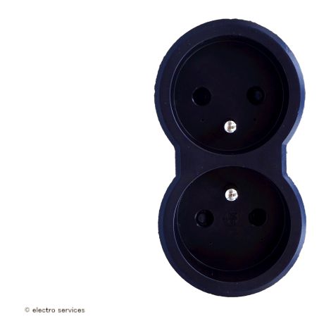 Legrand – Multiprise 16 A 2x2 P+T – 2 sorties frontales – Puissance 3680 W – Couleur noire pour usage intérieur (1/6)