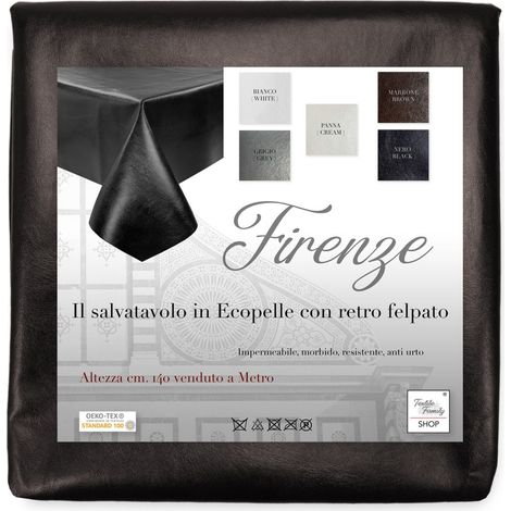 MOLLETTONE SALVATAVOLO FIRENZE in FINTA PELLE simil Pelle ECO pelle altezza cm. 140 Skai A metro Marrone (1/5)