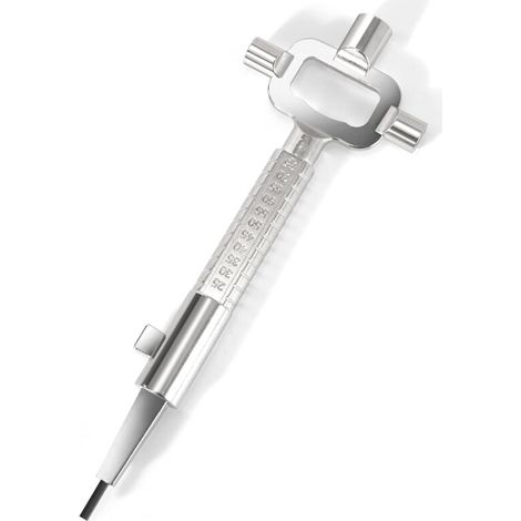 Clé de Construction Universel Clef Carrée en Alliage de Zinc Clé Architecte pour Mesure Ouvrir Porte Fenêtre Armoire Argent 197 x 69 x 17 mm (1/5)