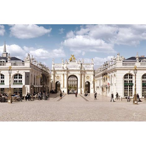 Tableau sur verre synthétique Arc Héré place Stanislas 80x120 cm - Impression sur Verre synthétique - Image HD imprimée sur Verre synthétique - Tableau mural décoratif - Fabriqué en France (1/5)