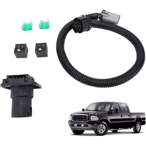 Cablaggio di ricambio a 7 pin per rimorchio, compatibile con i modelli Ford F-450/550 Super Duty dal 1999 al 2001.