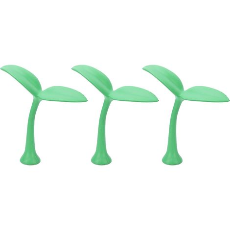 Waterproof 3D EVA Bean Sprout Leaf Sticker, Car Roof Decoration, 3 Pieces, with a Green Design for the Vehicle Exterior (1/5)