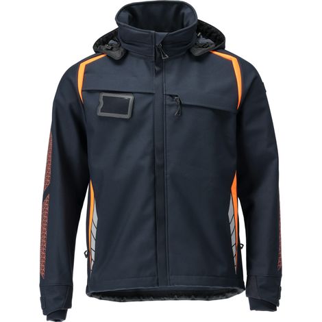 Mascot Softshelljacke with hood ACCELERATE SAFE 23002-246 Gr. 3XL dark navy/hi-vis orange (1/4)