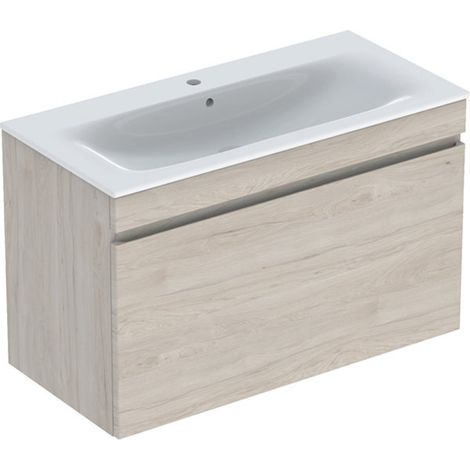 Pack lav slim 100 cm + mbl Geberit Renova Plan 1T 1T à l'angl. Noyer carya cl. - GEBERIT 501.917.00.1
