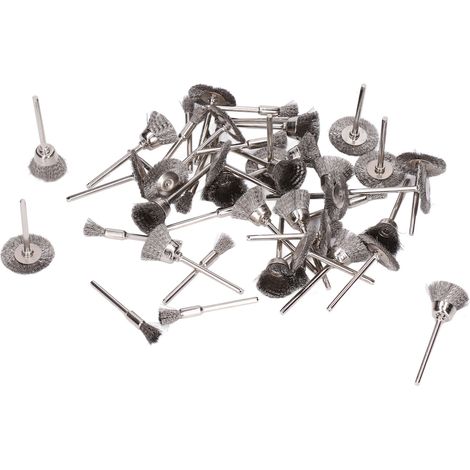 Ensemble de 60 brosses métalliques en acier inoxydable pour le dépoussiérage, tige de 3 mm, 3 formes différentes (1/5)