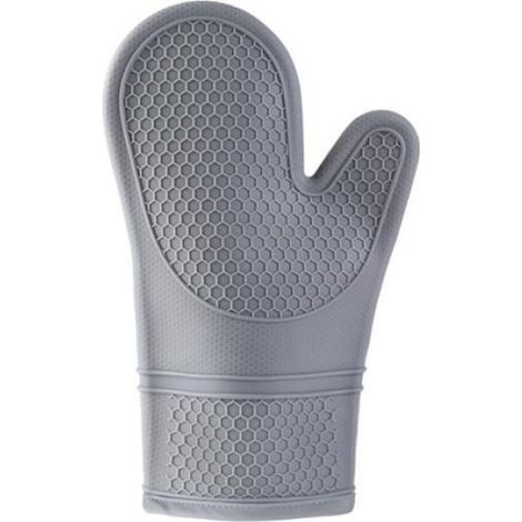 Gants de Four en Silicone - Noir Jais Gants de Four Gants de Four en Silicone à Doublure Souple RéSistants à la Chaleur - Ensemble (1/4)