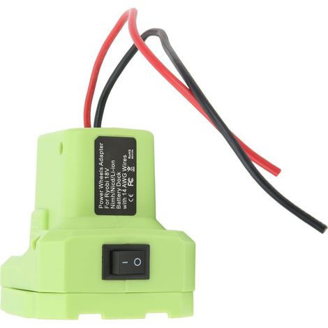 Connecteur d'alimentation du convertisseur d'adaptateur de batterie 14AWG avec interrupteur pour Ryobi P108 P107 P102 P103 (1/5)