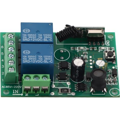 Relais récepteur de télécommande radiofréquence sans fil 433 MHz AC85V-AC220V (1/5)