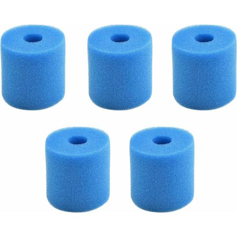 Lot de 5 cartouches en mousse pour filtre de piscine Intex de type H - Réutilisables et lavables - 10,2 x 9 cm (1/5)