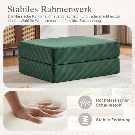 Tabouret velours côtelé doux peau à double mousse épaisse. Pliable en fauteuil unique,adapté à l’aménagement de toutes les pièces. (1/5)