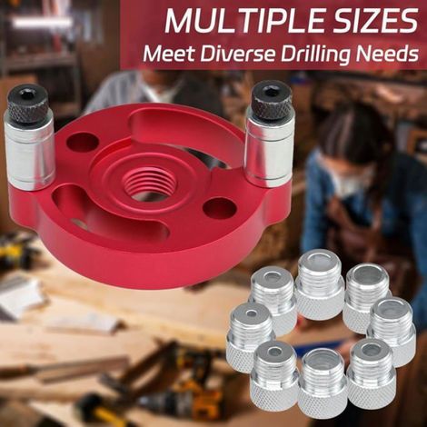 Guide De Perçage - Gabarit Centrage Bois Avec Douilles 3 mm À 10 mm - Pour Repérage Axial Précis - 1 Pièce (1/5)