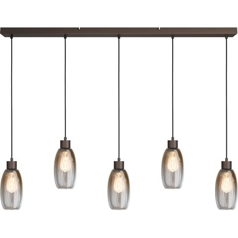 Lampe suspendue en verre Olive 5x Ø 12,5cm - cacao - 2431-15-130-5-02-12 (1/2)