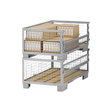 kaiserkraft Box grigliato 4 sponde fisse lungh x largh x